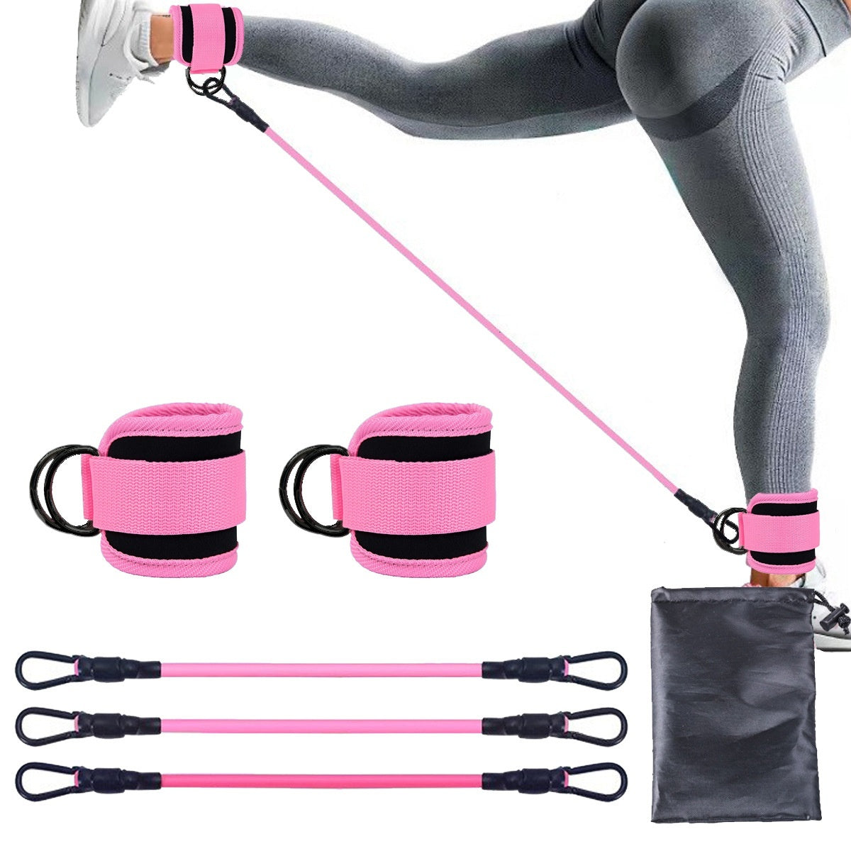 NeduGlow FitFlex™ Ankle Resistance Bands – Hip & Leg Strength Training Set