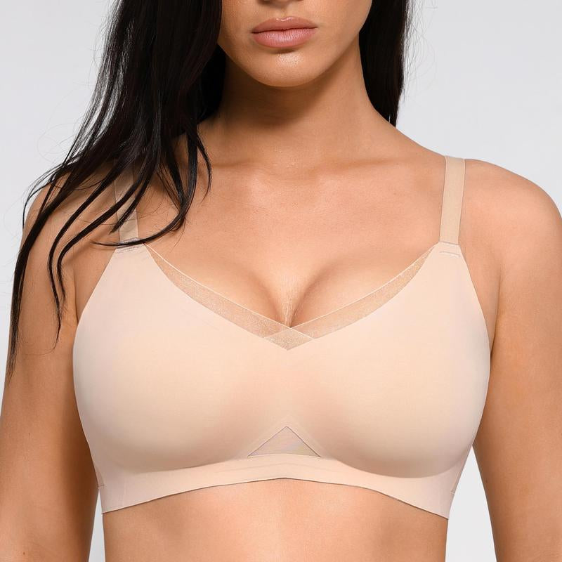 Feelingirl Womens Comfortable Wireless Bras Push up Bralettes Seamless Tshirts Bras Deep V Everyday Bras