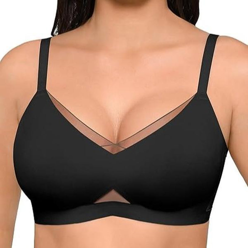 Feelingirl Womens Comfortable Wireless Bras Push up Bralettes Seamless Tshirts Bras Deep V Everyday Bras