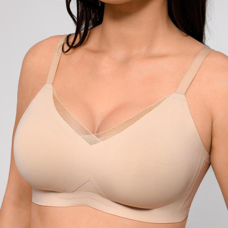 Feelingirl Womens Comfortable Wireless Bras Push up Bralettes Seamless Tshirts Bras Deep V Everyday Bras