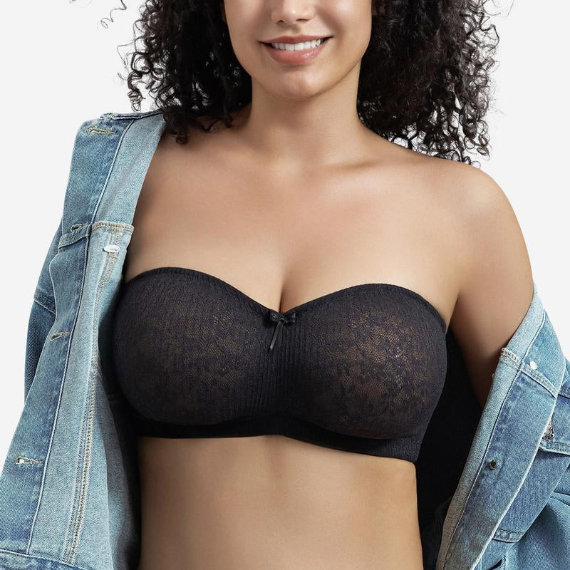 Wmbras Bella Women'S Airease Strapless Strapless Bandeau Bras Non Slip Bras Push up Underwire Unlined Bras Supportive Tube Top Bras