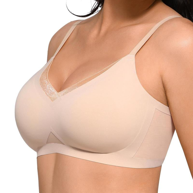 Feelingirl Womens Comfortable Wireless Bras Push up Bralettes Seamless Tshirts Bras Deep V Everyday Bras