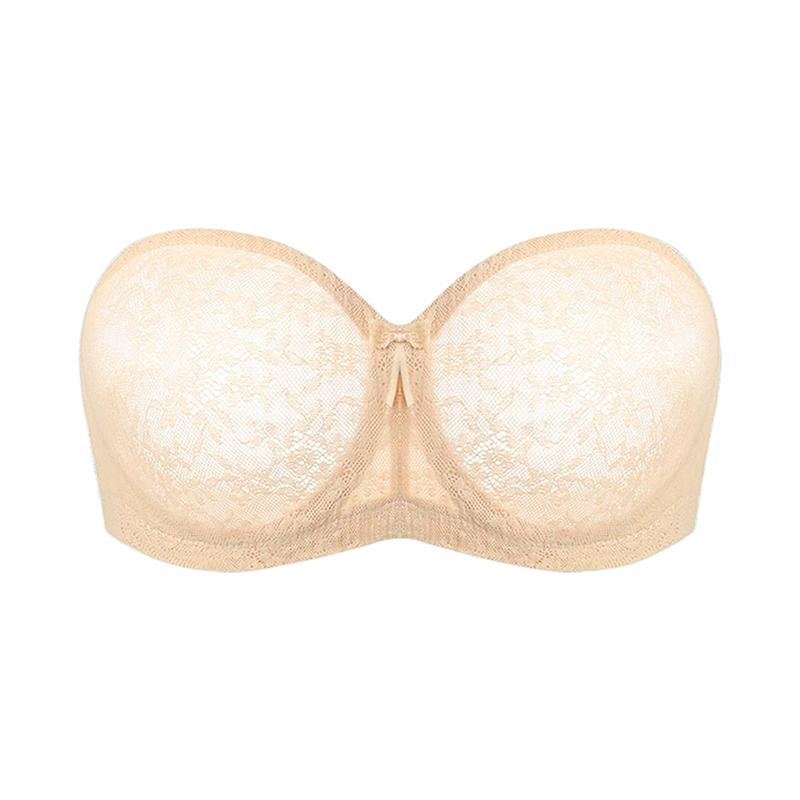 Wmbras Bella Women'S Airease Strapless Strapless Bandeau Bras Non Slip Bras Push up Underwire Unlined Bras Supportive Tube Top Bras