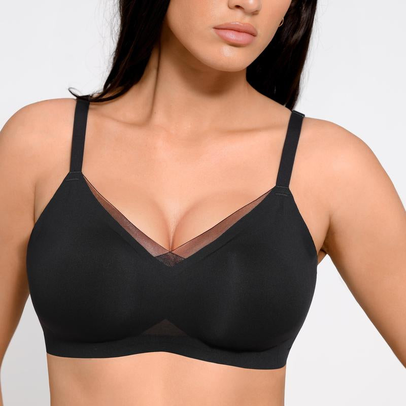 Feelingirl Womens Comfortable Wireless Bras Push up Bralettes Seamless Tshirts Bras Deep V Everyday Bras