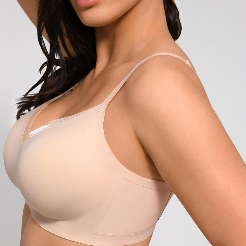 Feelingirl Womens Comfortable Wireless Bras Push up Bralettes Seamless Tshirts Bras Deep V Everyday Bras